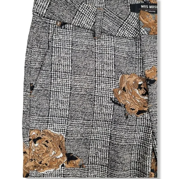 Mos Mosh Ivana shannon Checkered Pants Crop Dress Trousers Floral Appliqué 27 - Picture 9 of 12